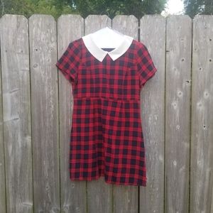 Adorable UO Plaid Skater Fit Mini Dress